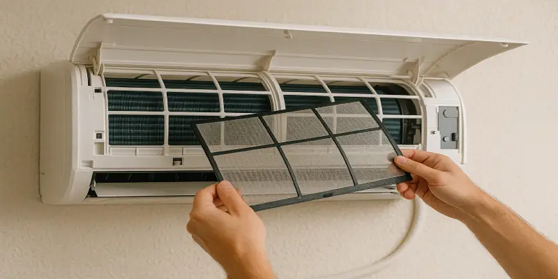 changement du filtre à air pour un meilleur rendement du climatiseur